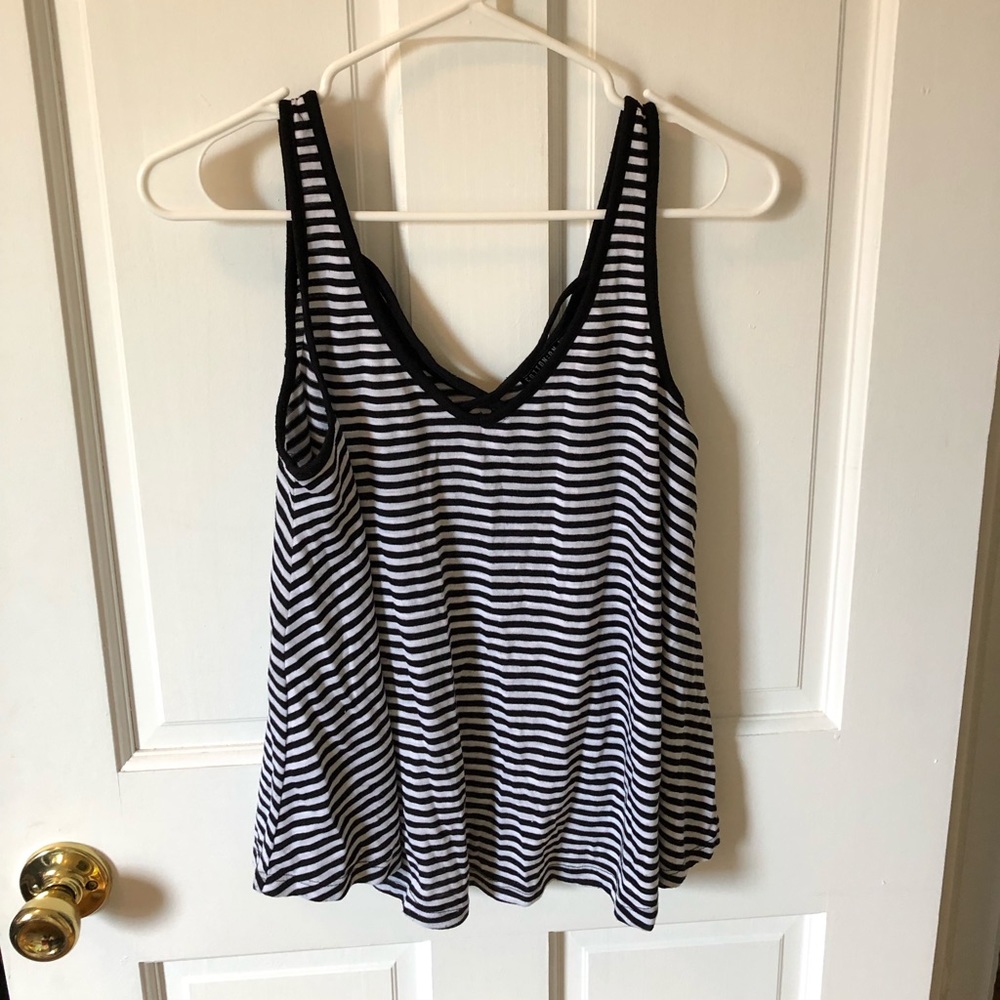 Black and white striped tank top